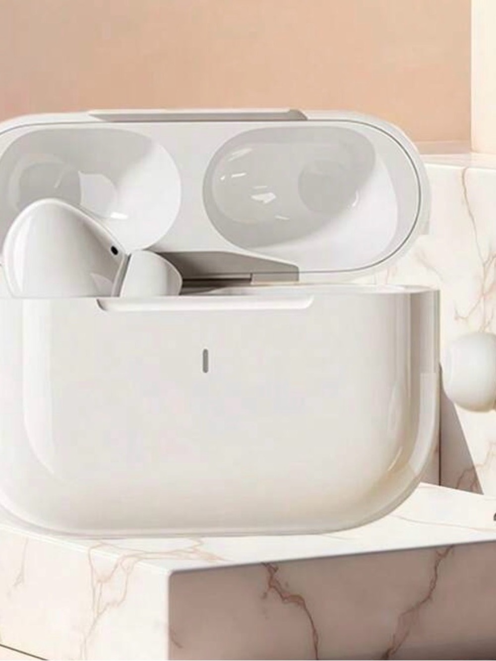 Wireless True Earbuds Charging Case in White - earphones high definition calling